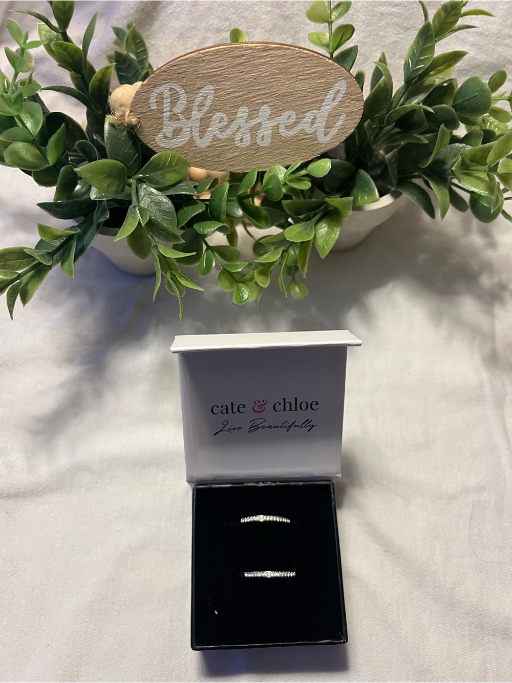 Cate & Chloe Bianca 18k white gold hoop earring -Swarovski Crystals